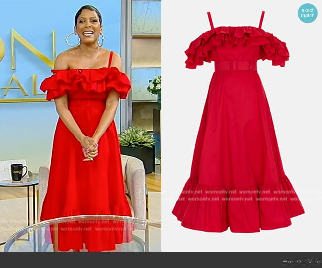 Carolina Herrera Ruffled Taffeta Dress worn by Tamron Hall on Tamron Hall Show