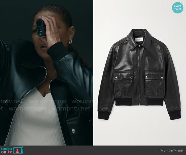 Celine Homme Leather Blouson Jacket worn by Robyn McCall (Queen Latifah) on The Equalizer