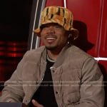 Chance’s grey quilted bomber jacket on The Voice