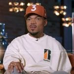 Chance’s white logo print sweatshirt on The Voice