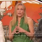 Chelsea Handler’s green sleeveless shirtdress on The Drew Barrymore Show