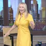 Chelsea Handler’s orange gathered shirtdress on Live with Kelly and Mark