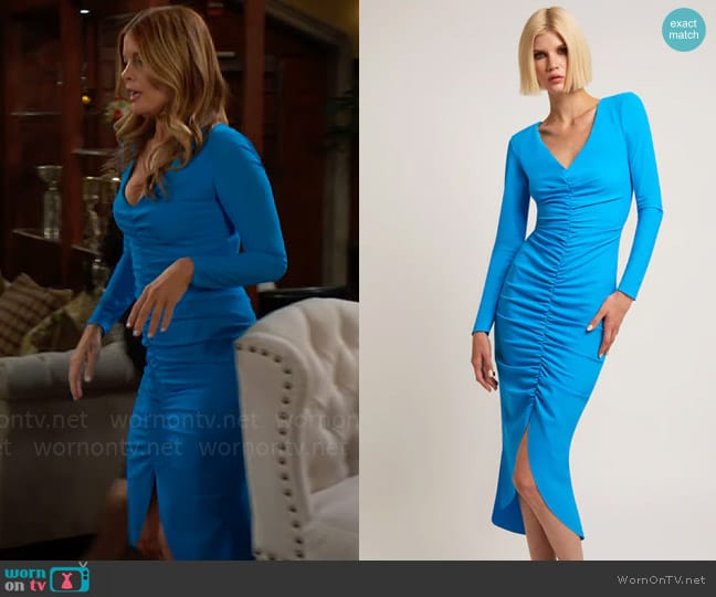 Chiara Boni La Petite Robe Tatangela Midi Dress worn by Phyllis Summers (Michelle Stafford) on The Young and the Restless