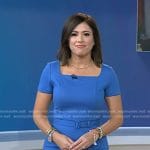 Chloe’s blue square neck belted dress on Today