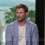 Chris Hemsworth’s blue striped blazer and pants suit on Good Morning America