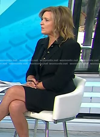 Christine Romans’ black ruched sleeve blazer on Today