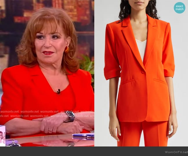 Cinq a Sept Khloe Short-Sleeve Blazer worn by Joy Behar on The View