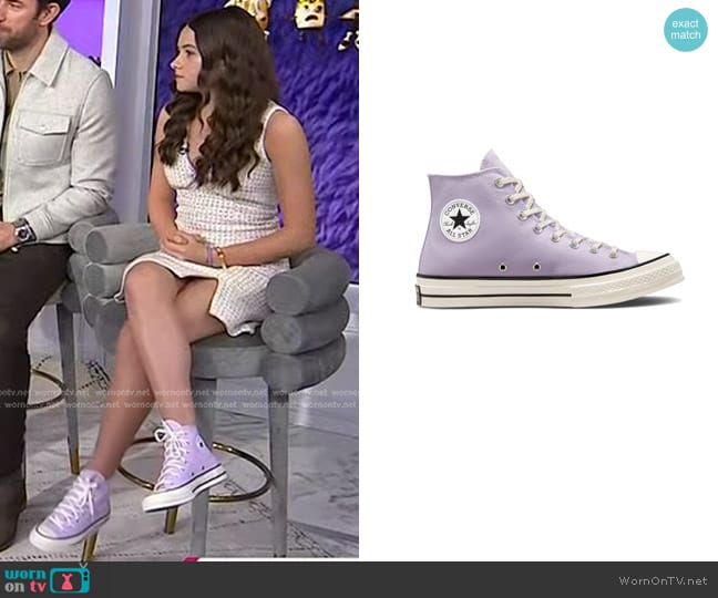 Converse Chuck 70 High-Top Sneakers in Light Purple worn by Cailey Fleming on Today