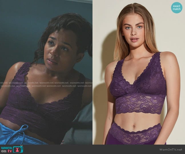 Cosabella Never Say Never Plungie Longline Bralette worn by Simone Griffith (Alexis Floyd) on Greys Anatomy