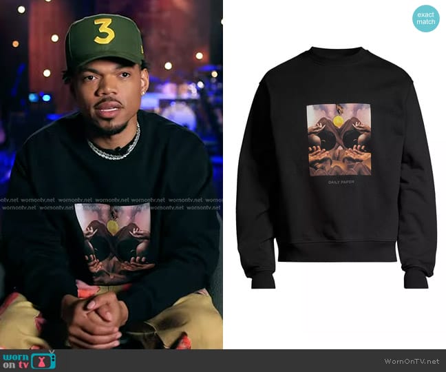 Daily Paper Landscape Cotton Oversized Sweater worn by Chance the Rapper on The Voice