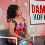 Damona’s floral print sweetheart dress on Access Hollywood