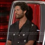 Dan Smyers’ black floral print shirt on The Voice