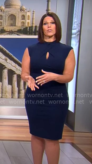 Dana Jacobson's navy keyhole dress on CBS Mornings