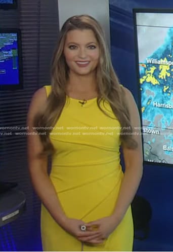 Dani’s yellow sleeveless sheath dress on Good Morning America