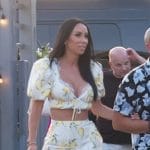 Rachel’s lemon print top and skirt on The Real Housewives of New Jersey