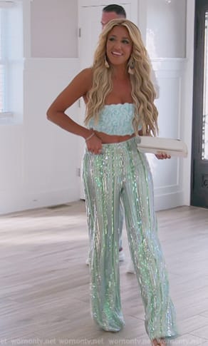 Danielle’s sequin stripe pants and top on The Real Housewives of New Jersey