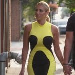 Danielle's yellow colorblock dress on The Real Housewives of New Jersey