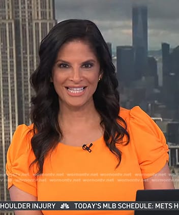 Darlene’s orange puff sleeve dress on Today