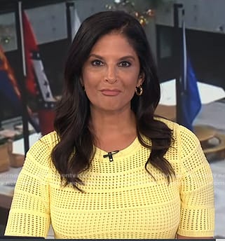 Darlene’s yellow short sleeve knit dress on Today