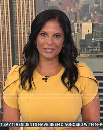 Darlene's yellow puff sleeve sheath dress on Today