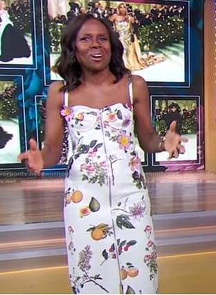 Deborah's white floral zip front dress on Good Morning America