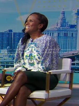 Deborah's white floral blouse on Good Morning America