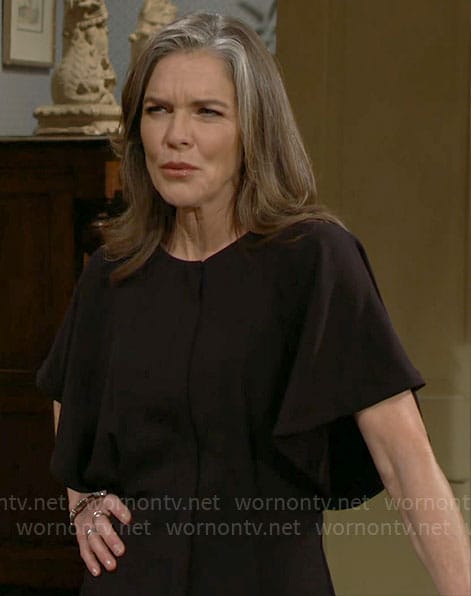 Diane's black flutter sleeve dress on The Young and the Restless