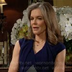 Diane’s navy v-neck dress on The Young and the Restless