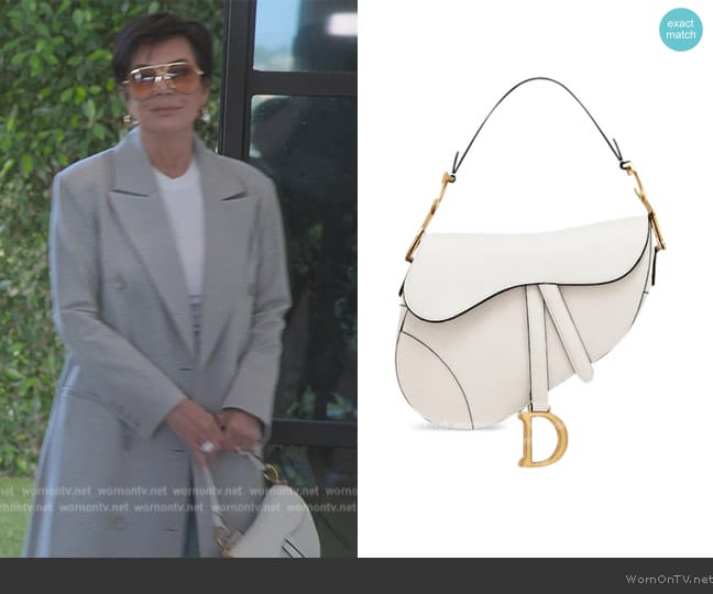 Dior Saddle Bag in Off White worn by Kris Jenner (Kris Jenner) on The Kardashians