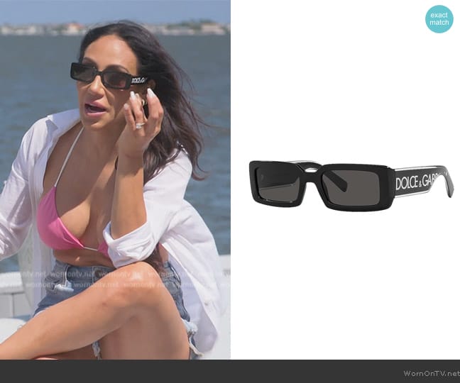 Dolce & Gabbana Rectangle Sunglasses worn by Melissa Gorga on The Real Housewives of New Jersey