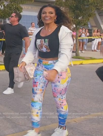 Dolores’s floral print leggings on The Real Housewives of New Jersey