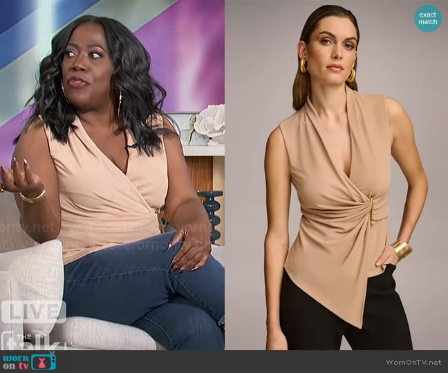 Donna Karan Sleeveless V-Neck Top worn by Sheryl Underwood on The Talk