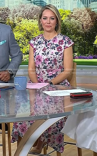 Dylan's pink floral midi dress on Today