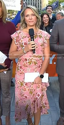 Dylan's pink floral midi dress on Today