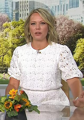 Dylan's white eyelet peplum top on Today