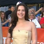 Elena Besser’s beige strapless dress on Today