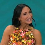 Elizabeth Werner’s printed halterneck top on CBS Mornings