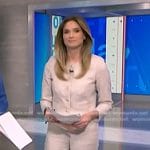 Ellison's beige jacket and pants on NBC News Daily