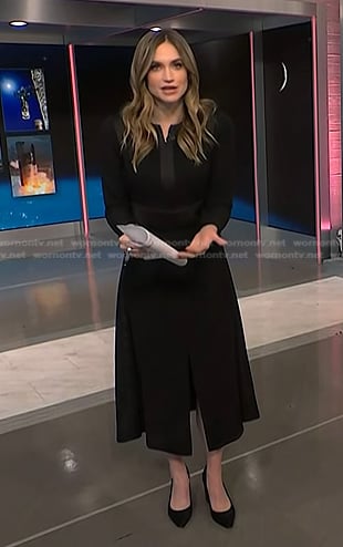 Ellison's black long sleeve dress on NBC News Daily