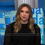 Ellison’s black puff sleeve lace top on NBC News Daily