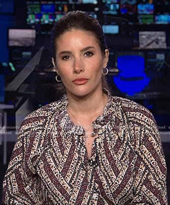 Elwyn Lopez’s flora stripe blouse on NBC News Daily