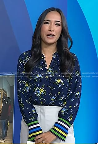 Emilie’s navy floral blouse on Today