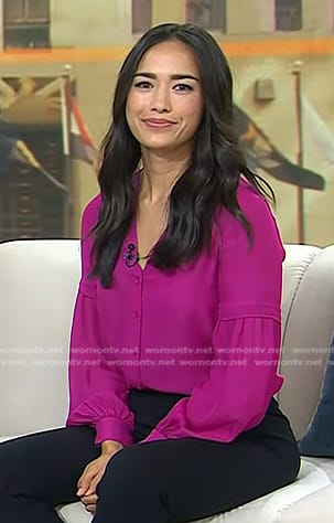 Emilie's pink v-neck blouse on Today