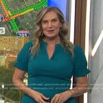 Emily West’s teal v-neck dress on Today