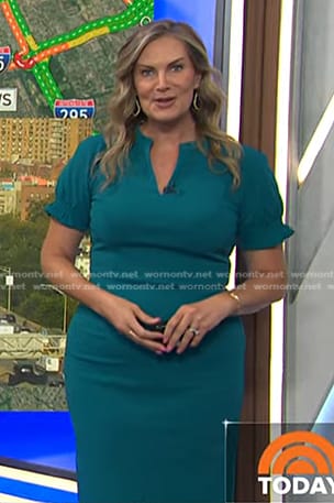 Emily West's teal v-neck dress on Today