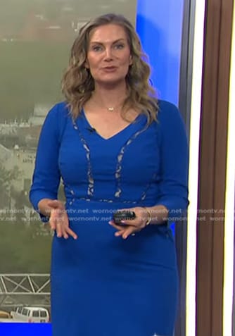 Emily West's blue lace inset dress on Today