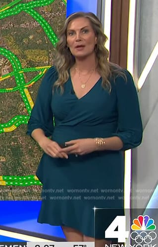 WornOnTV: Emily West’s teal wrap dress on Today | Emily West | Clothes ...