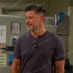 Eric’s navy henley shirt on Days of our Lives