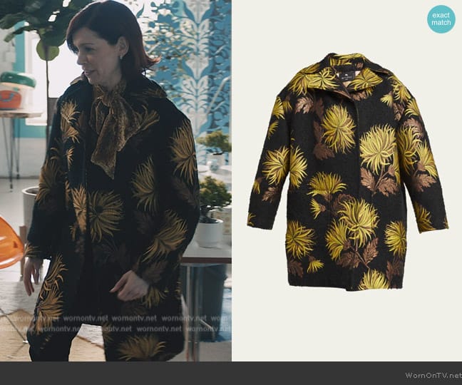 Etro Dahlia Floral Oversized Evening Coat worn by Elsbeth Tascioni (Carrie Preston) on Elsbeth