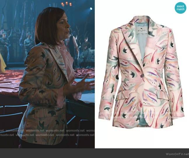 Etro Painterly Butterfly Wing Blazer worn by Elsbeth Tascioni (Carrie Preston) on Elsbeth